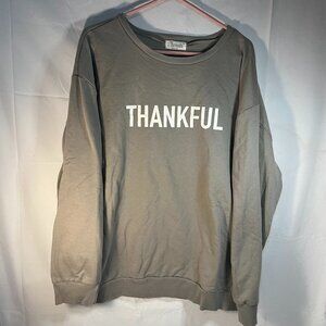 Thankful Women Sweat Shirt 2XL 10 Threads Taupe Sweatshirt Plus Size Preowned